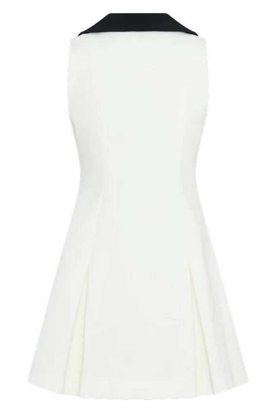 Oli Sleeveless Contrast Mini Dress – Ivory/Black Oli Sleeveless Contrast Mini Dress – Ivory/Black