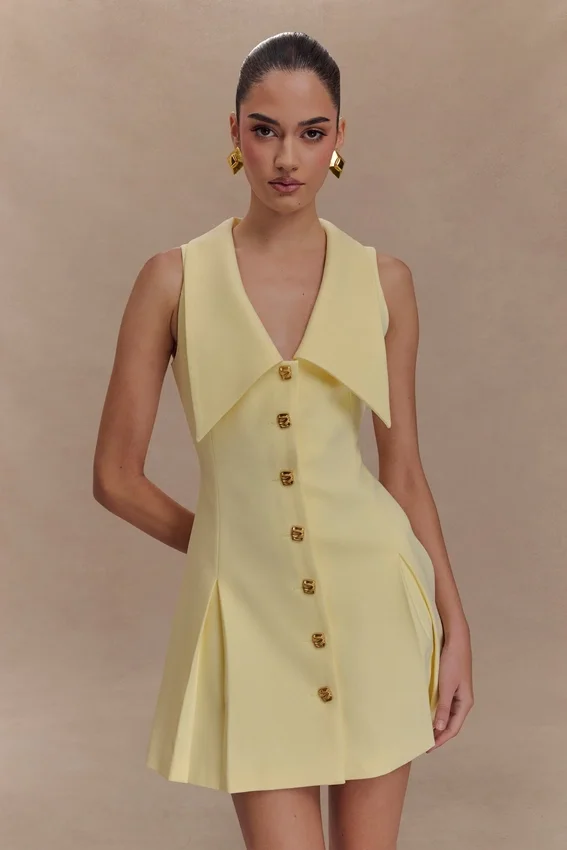 Oli Sleeveless Mini Dress – Lemon Oli Sleeveless Mini Dress – Lemon