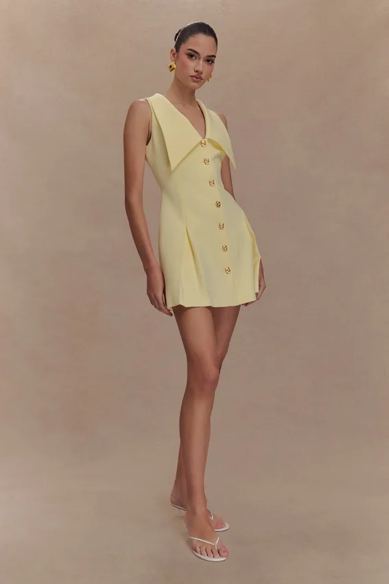 Oli Sleeveless Mini Dress – Lemon Oli Sleeveless Mini Dress – Lemon