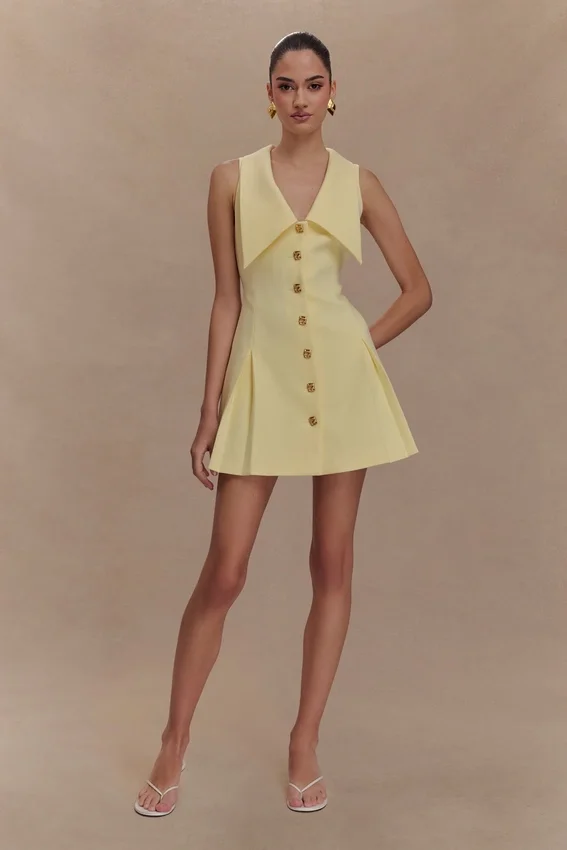 Oli Sleeveless Mini Dress – Lemon Oli Sleeveless Mini Dress – Lemon