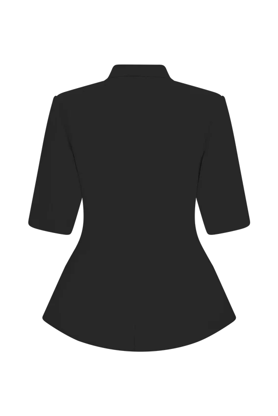 Opal Puff Sleeve Suiting Top – Black Opal Puff Sleeve Suiting Top – Black