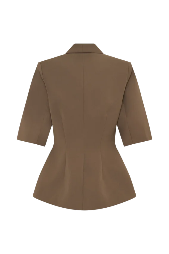 Opal Puff Sleeve Suiting Top – Cacao Brown Opal Puff Sleeve Suiting Top – Cacao Brown