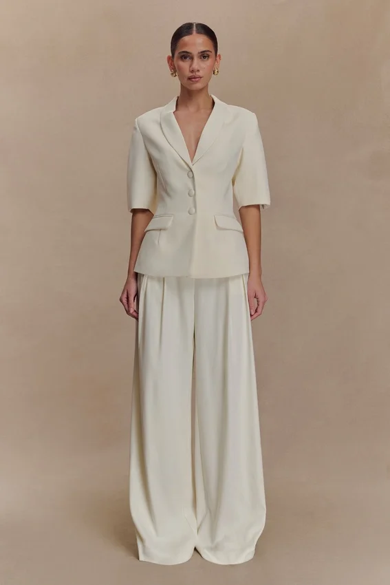Opal Puff Sleeve Suiting Top – Ivory Opal Puff Sleeve Suiting Top – Ivory