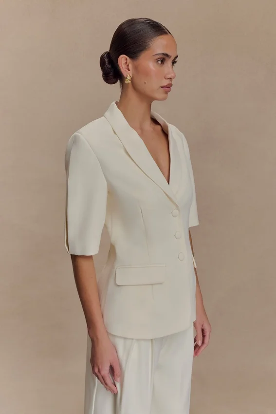 Opal Puff Sleeve Suiting Top – Ivory Opal Puff Sleeve Suiting Top – Ivory