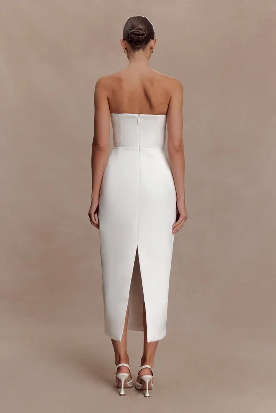Ophelia Peplum Satin Maxi Dress – Ivory Ophelia Peplum Satin Maxi Dress – Ivory