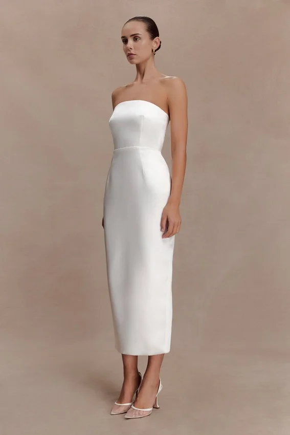 Ophelia Peplum Satin Maxi Dress – Ivory Ophelia Peplum Satin Maxi Dress – Ivory