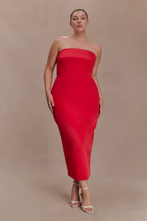 Ophelia Peplum Satin Maxi Dress – Red Ophelia Peplum Satin Maxi Dress – Red