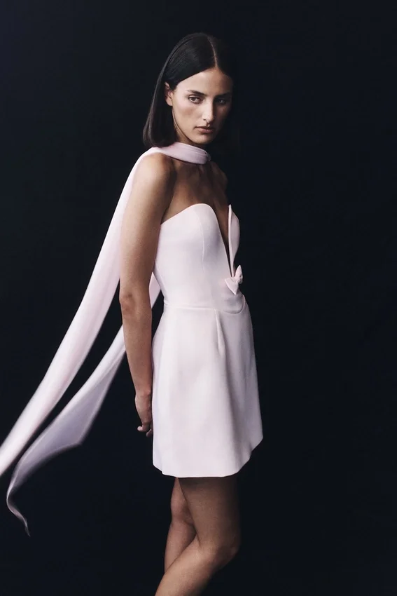 Orellia Strapless Suiting Mini Dress – Soft Pink Orellia Strapless Suiting Mini Dress – Soft Pink