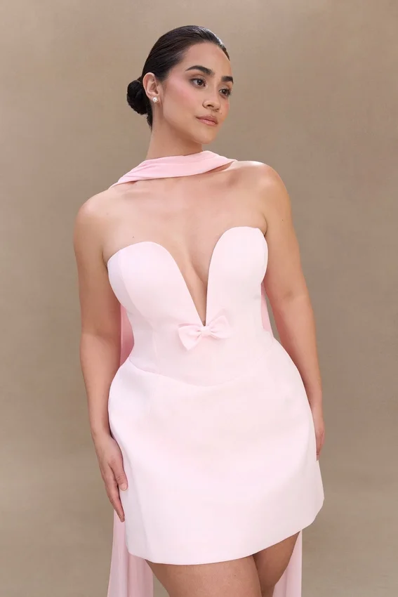 Orellia Strapless Suiting Mini Dress – Soft Pink Orellia Strapless Suiting Mini Dress – Soft Pink