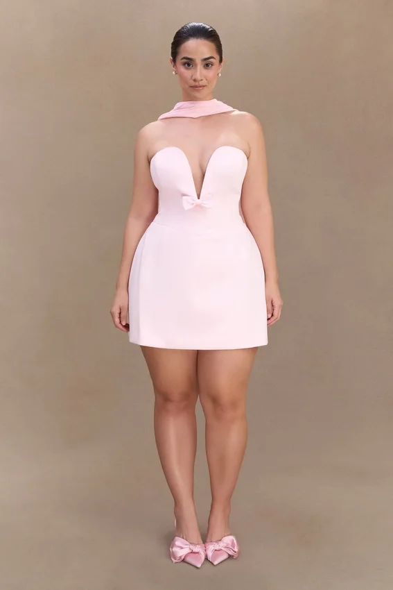 Orellia Strapless Suiting Mini Dress – Soft Pink Orellia Strapless Suiting Mini Dress – Soft Pink