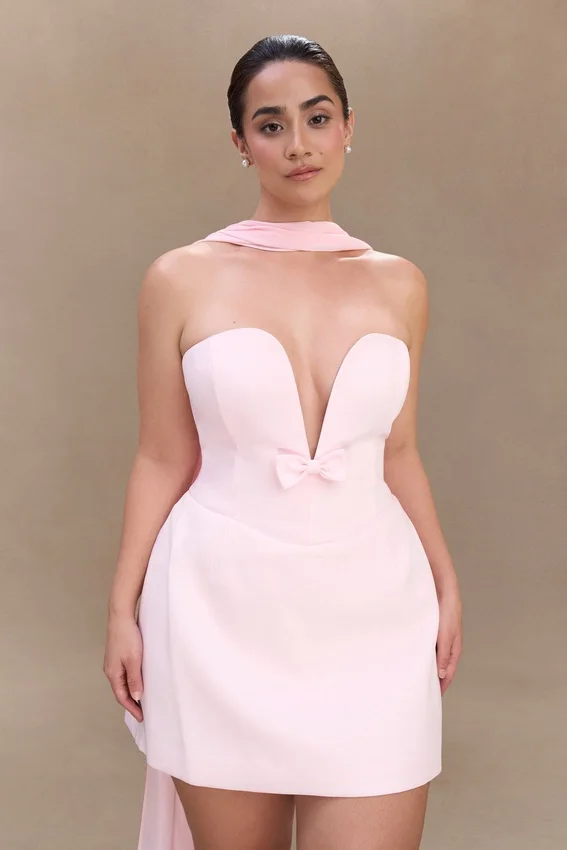 Orellia Strapless Suiting Mini Dress – Soft Pink Orellia Strapless Suiting Mini Dress – Soft Pink