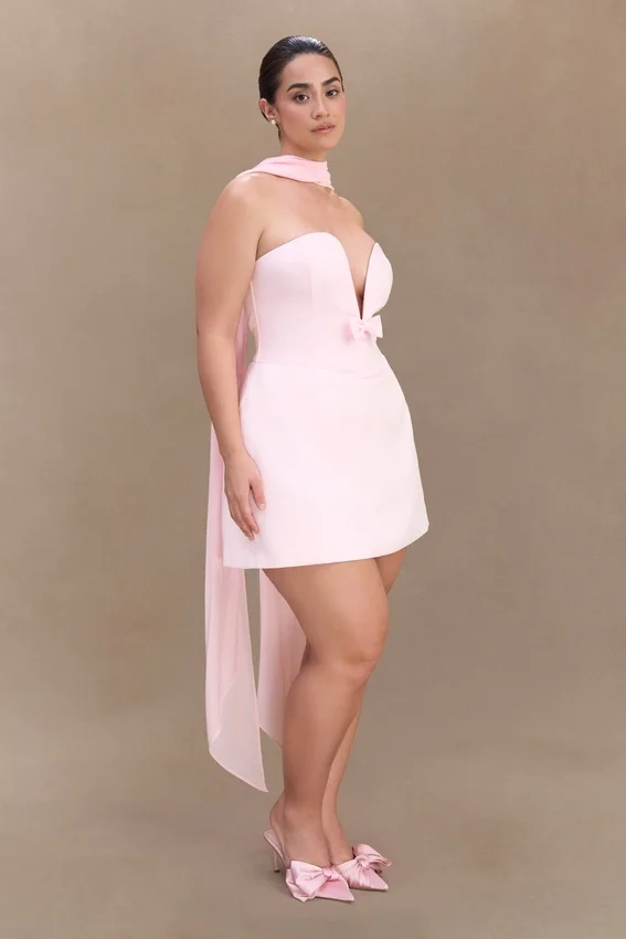 Orellia Strapless Suiting Mini Dress – Soft Pink Orellia Strapless Suiting Mini Dress – Soft Pink