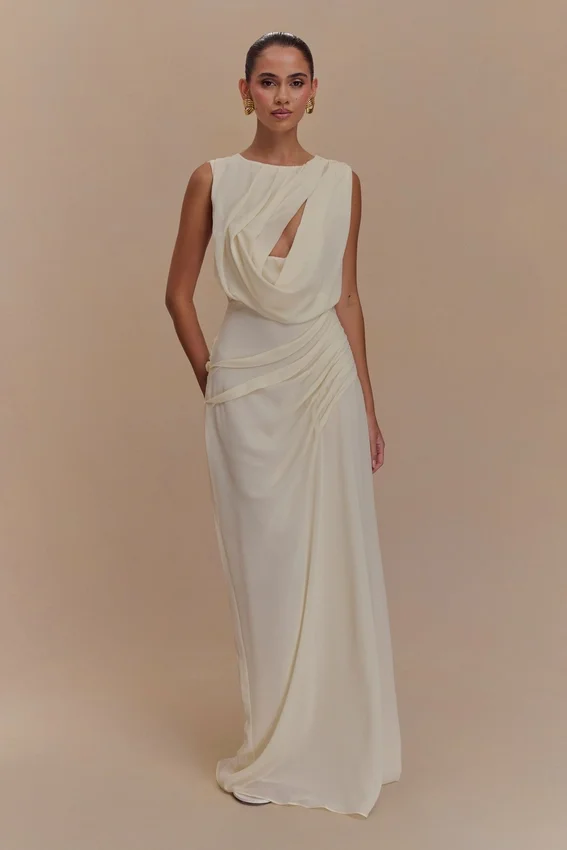 Oria Chiffon Maxi Dress – Ivory Oria Chiffon Maxi Dress – Ivory
