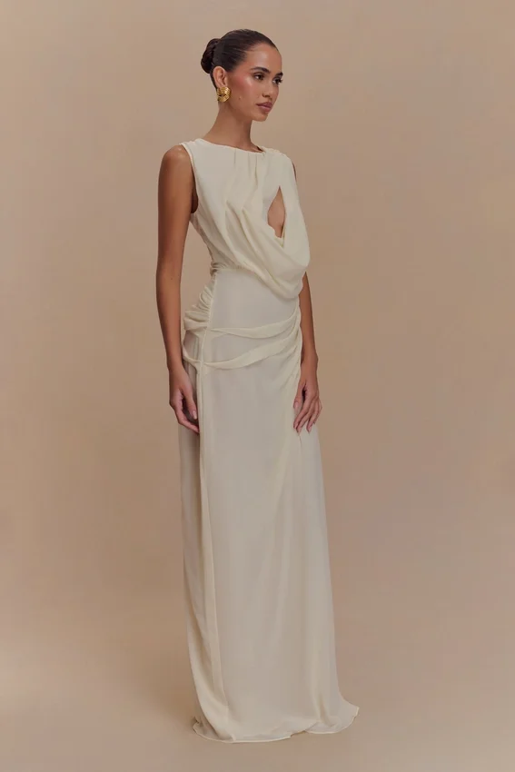 Oria Chiffon Maxi Dress – Ivory Oria Chiffon Maxi Dress – Ivory
