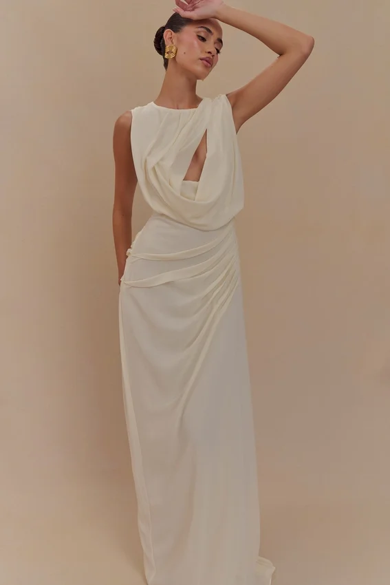 Oria Chiffon Maxi Dress – Ivory Oria Chiffon Maxi Dress – Ivory