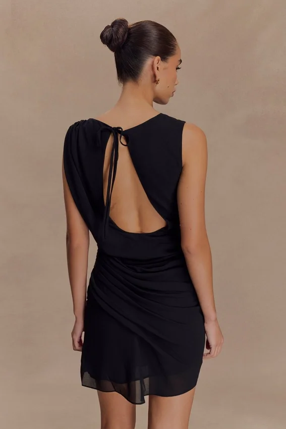 Oria Chiffon Mini Dress – Black Oria Chiffon Mini Dress – Black