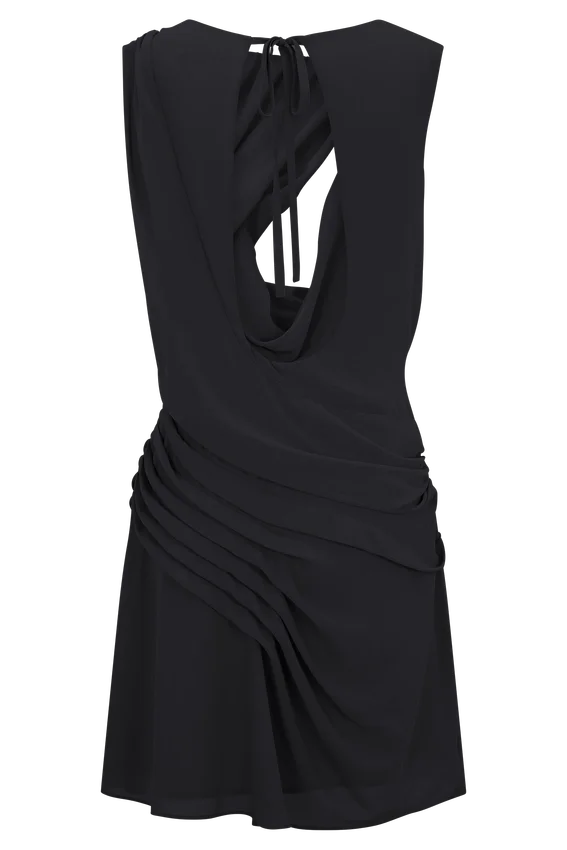 Oria Chiffon Mini Dress – Black Oria Chiffon Mini Dress – Black