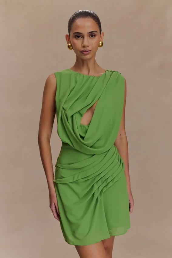 Oria Chiffon Mini Dress – Green Oria Chiffon Mini Dress – Green