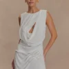 Oria Chiffon Mini Dress – White Oria Chiffon Mini Dress – White