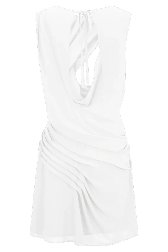 Oria Chiffon Mini Dress – White Oria Chiffon Mini Dress – White