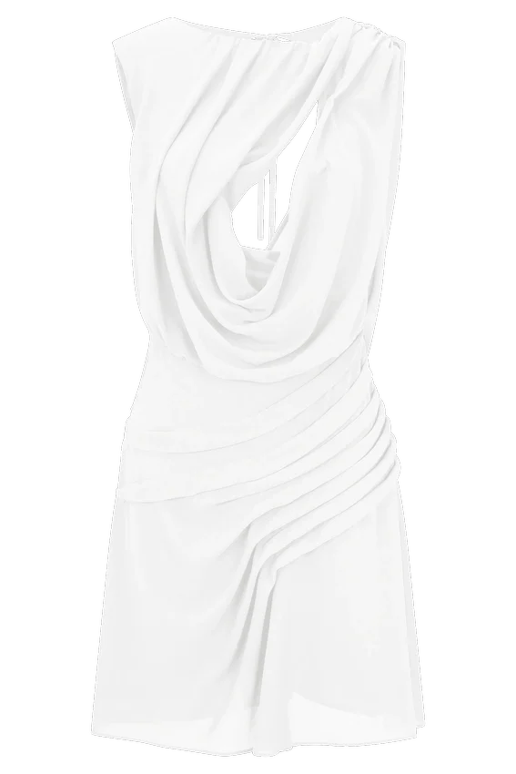 Oria Chiffon Mini Dress – White Oria Chiffon Mini Dress – White
