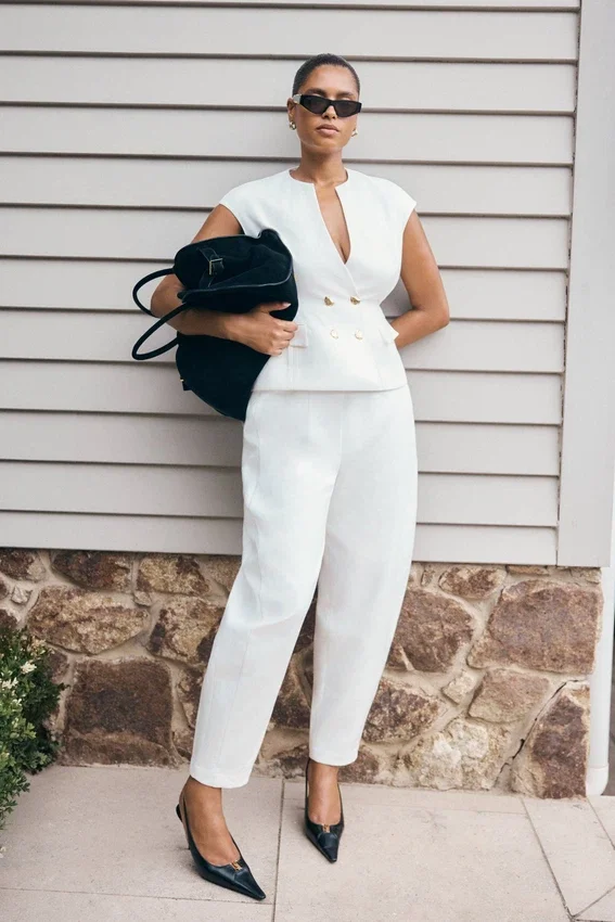 Oriana Linen Oversize Pants – White Oriana Linen Oversize Pants – White