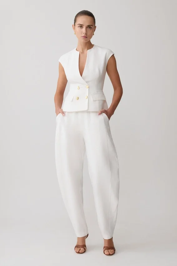 Oriana Linen Oversize Pants – White Oriana Linen Oversize Pants – White