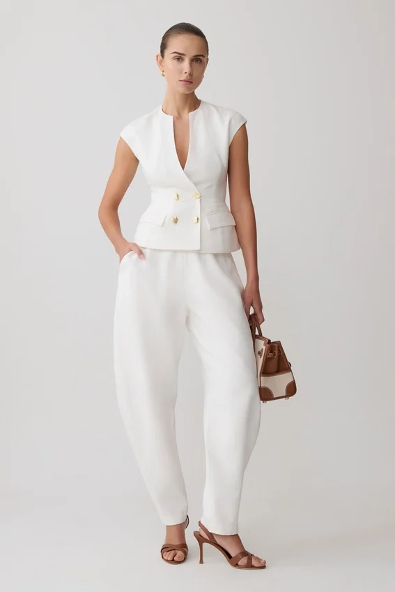 Oriana Linen Oversize Pants – White Oriana Linen Oversize Pants – White