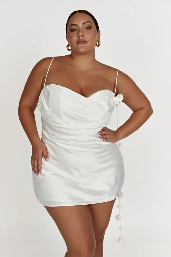 Otillie Rose Halter Mini Dress – White Otillie Rose Halter Mini Dress – White