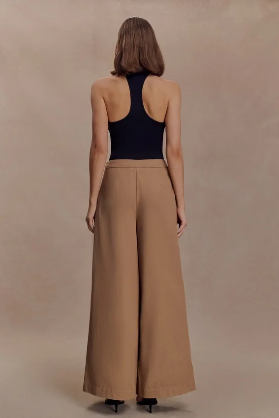 Owen Draped Wide Leg Pants – Mocha Owen Draped Wide Leg Pants – Mocha