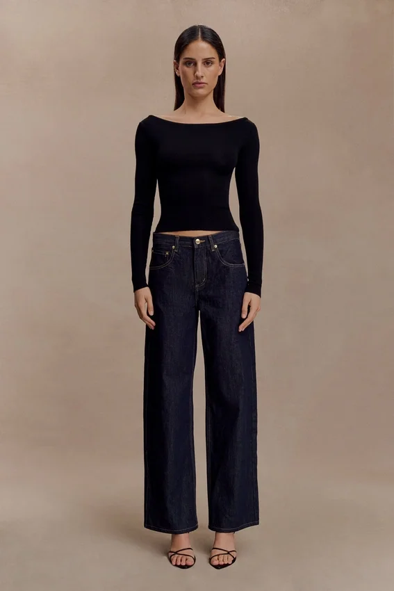 Paedyn Merino Wool Ribbed Long Sleeve Top – Black Paedyn Merino Wool Ribbed Long Sleeve Top – Black