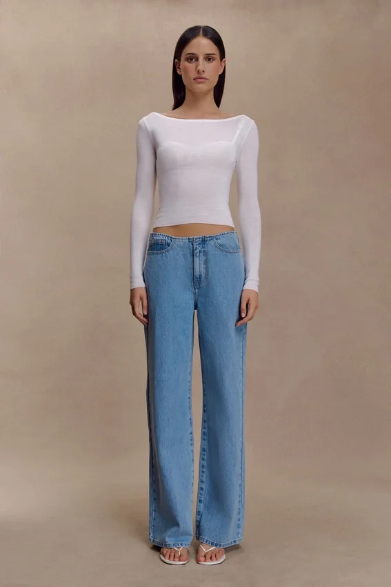 Paedyn Merino Wool Ribbed Long Sleeve Top – Ivory Paedyn Merino Wool Ribbed Long Sleeve Top – Ivory