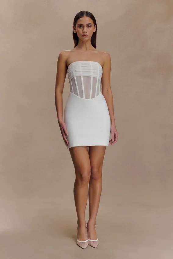 Palmer Mesh Corset Mini Dress – Ivory Palmer Mesh Corset Mini Dress – Ivory