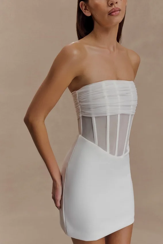 Palmer Mesh Corset Mini Dress – Ivory Palmer Mesh Corset Mini Dress – Ivory
