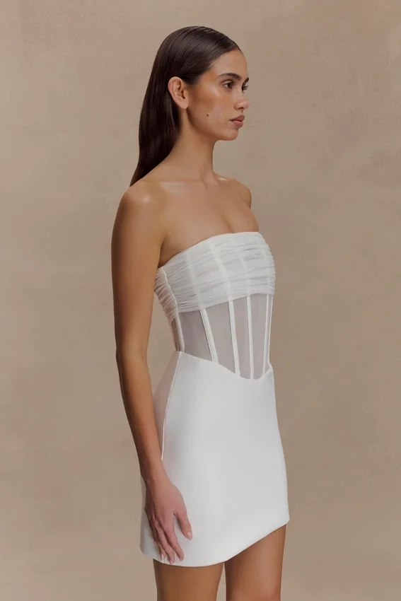 Palmer Mesh Corset Mini Dress – Ivory Palmer Mesh Corset Mini Dress – Ivory