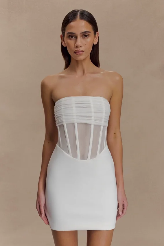 Palmer Mesh Corset Mini Dress – Ivory Palmer Mesh Corset Mini Dress – Ivory
