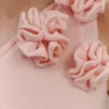 Paloma One Shoulder Knit Maxi Dress With Flowers – Baby Pink