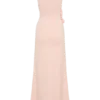 Paloma One Shoulder Knit Maxi Dress With Flowers – Baby Pink