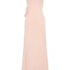 Paloma One Shoulder Knit Maxi Dress With Flowers – Baby Pink