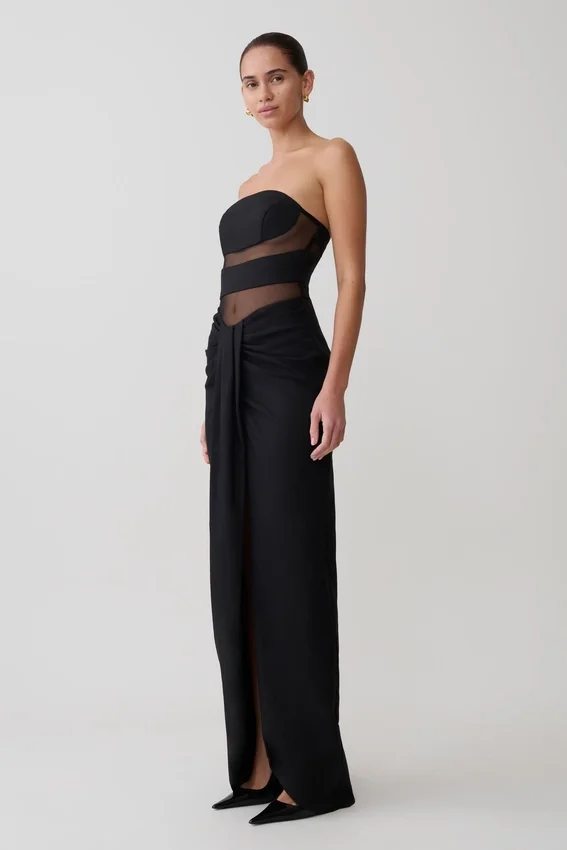 Paulina Cut Out Strapless Maxi Dress – Black Paulina Cut Out Strapless Maxi Dress – Black
