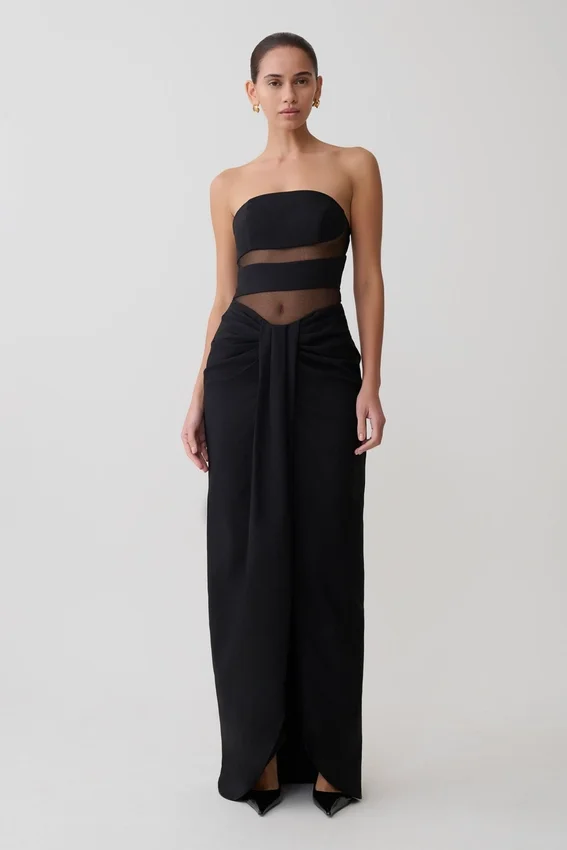 Paulina Cut Out Strapless Maxi Dress – Black Paulina Cut Out Strapless Maxi Dress – Black