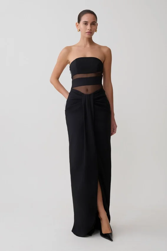 Paulina Cut Out Strapless Maxi Dress – Black Paulina Cut Out Strapless Maxi Dress – Black