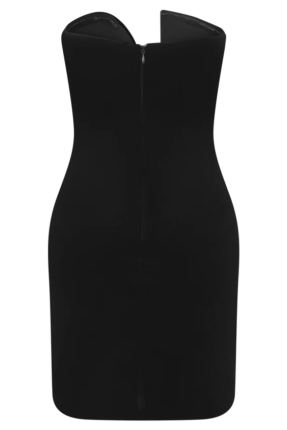 Paulina Velvet Strapless Mini Dress – Black Paulina Velvet Strapless Mini Dress – Black
