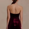 Paulina Velvet Strapless Mini Dress – Wine Paulina Velvet Strapless Mini Dress – Wine