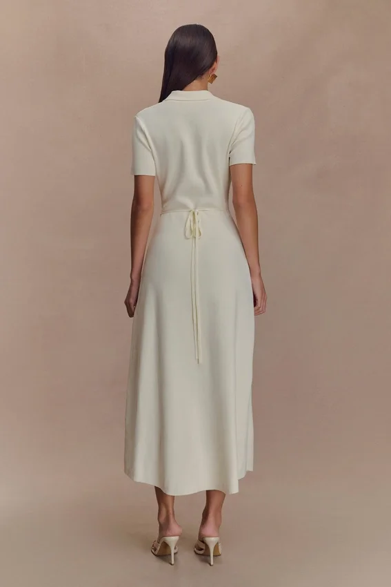 Pearson Short Sleeve Knit Midi Dress – Ivory Pearson Short Sleeve Knit Midi Dress – Ivory