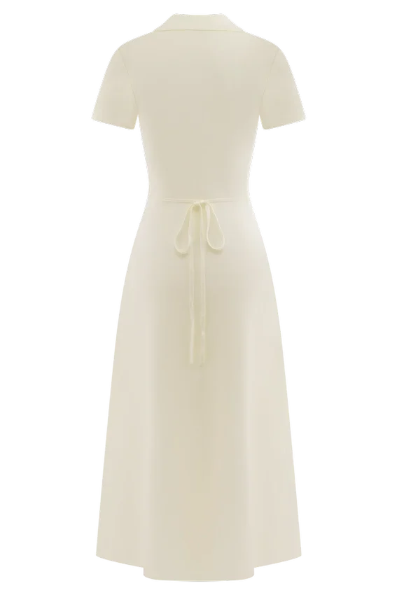 Pearson Short Sleeve Knit Midi Dress – Ivory Pearson Short Sleeve Knit Midi Dress – Ivory