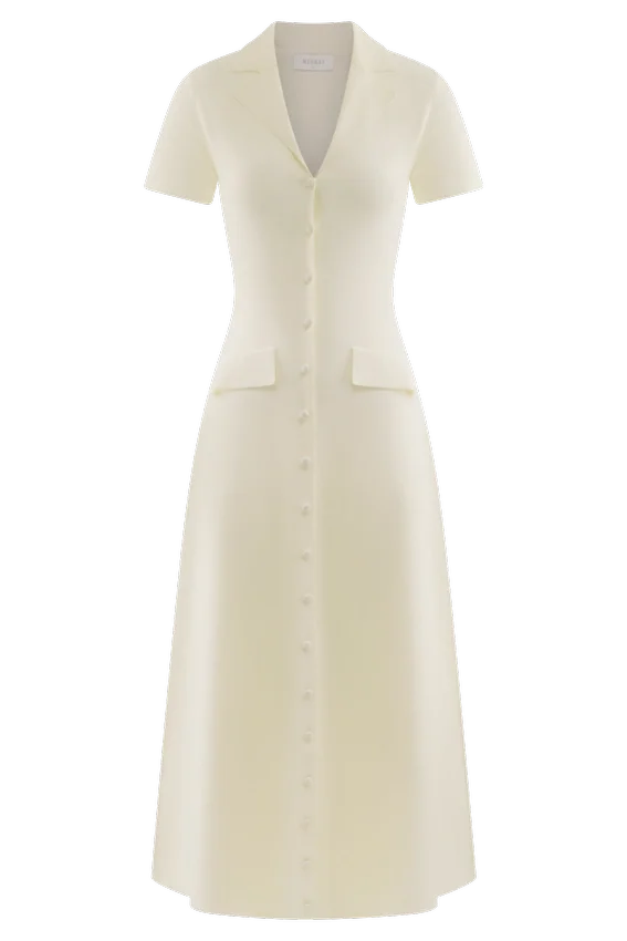 Pearson Short Sleeve Knit Midi Dress – Ivory Pearson Short Sleeve Knit Midi Dress – Ivory