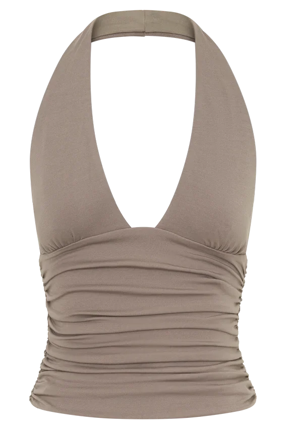 Peregrine Modal Gathered Halter Top – Neutral Peregrine Modal Gathered Halter Top – Neutral