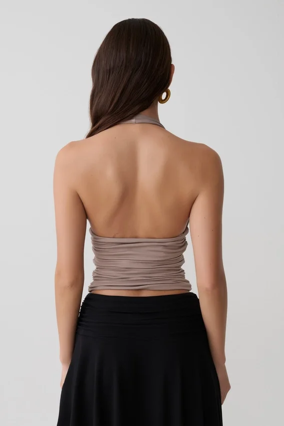 Peregrine Modal Gathered Halter Top – Neutral Peregrine Modal Gathered Halter Top – Neutral