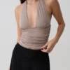 Peregrine Modal Gathered Halter Top – Neutral Peregrine Modal Gathered Halter Top – Neutral